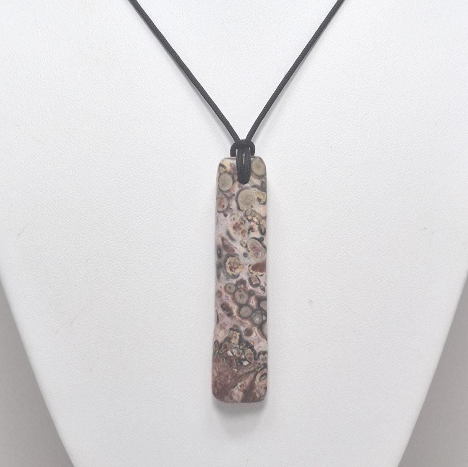 Leopard Skin Jasper Pendant Necklace, Free Shipping (25415), Leopard Skin Rhyolite Necklace, Jasper Pendant, Pendantlady