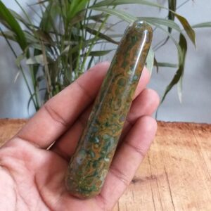 Rhyolite Stone Handmade Wand, Polished Gemstone, Healing Crystal, 4.2'' - 81.5 Gram