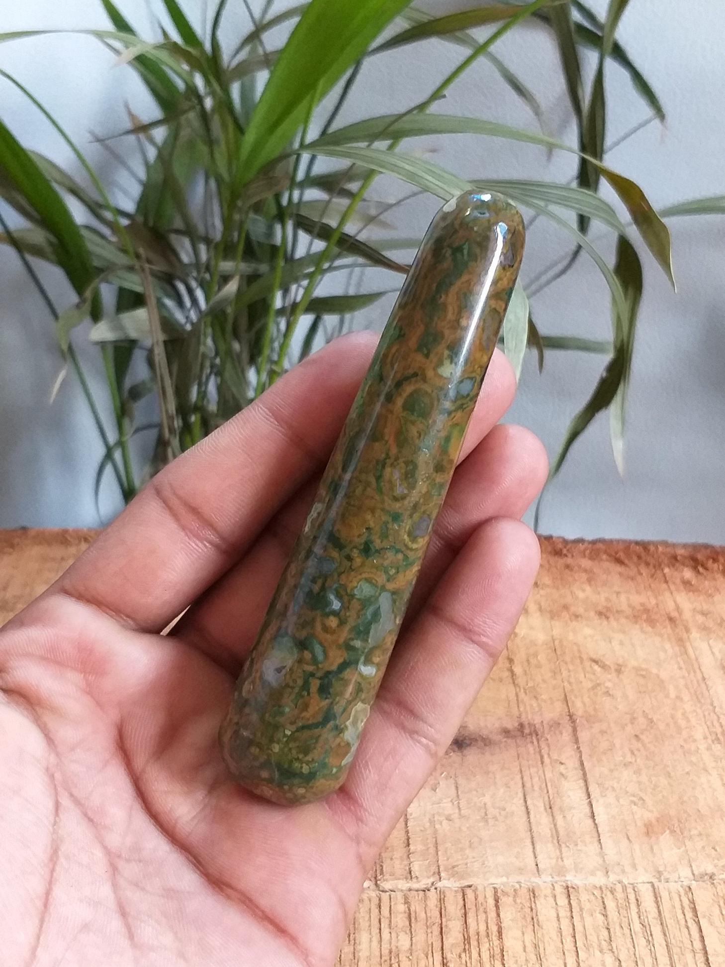 Rhyolite Stone Handmade Wand, Polished Gemstone, Healing Crystal, 4.2'' - 81.5 Gram Rhyolite Stone Handmade Wand, Polished Gemstone, Healing Crystal, 4.2'' - 81.5 Gram