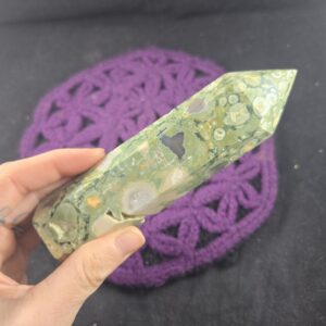Rainforest Jasper Rhyolite Jasper Polished Point Healing Stones Generator Tower Crystal Self Standing Crystal Green Large