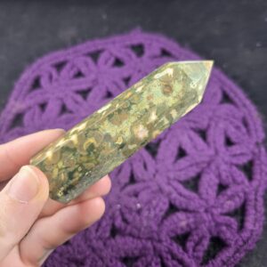 Rainforest Jasper Rhyolite Jasper Polished Point Healing Stones Generator Tower Crystal Self Standing Crystal Green