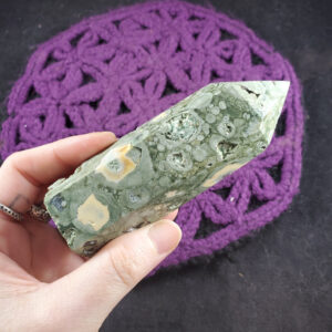 Rainforest Jasper Rhyolite Jasper Polished Point Healing Stones Generator Tower Crystal Self Standing Crystal Green