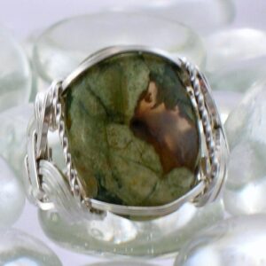 Rhyolite Sterling Silver Wire Wrapped Ring