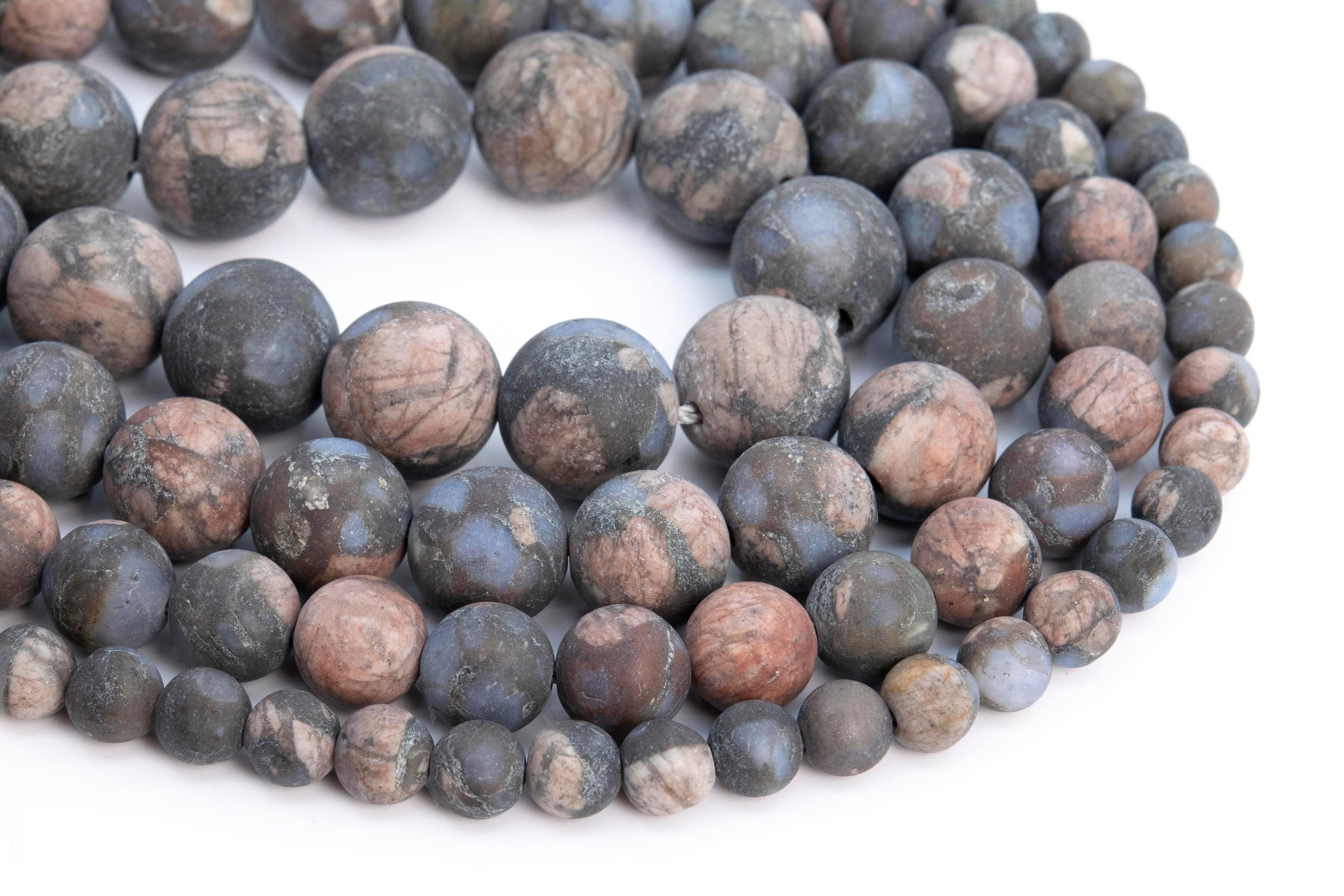 Genuine Natural Matte Llanite Rhyolite Loose Beads Round Shape 6mm 8mm 10mm Genuine Natural Matte Llanite Rhyolite Loose Beads Round Shape 6mm 8mm 10mm