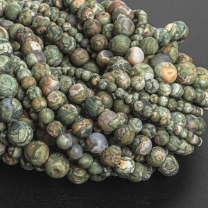 Genuine Natural Rhyolite Gemstone Beads 4mm 6mm 8mm 10mm Matte Green Round Aaa Quality Loose Beads Genuine Natural Rhyolite Gemstone Beads 4mm 6mm 8mm 10mm Matte Green Round Aaa Quality Loose Beads