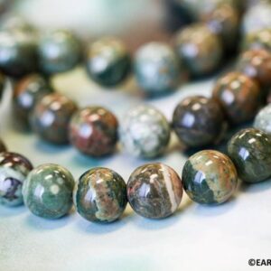 M/ Rhyolite 12mm Round beads 16" strand Natural gemstone For jewelry making M/ Rhyolite 12mm Round beads 16" strand Natural gemstone For jewelry making