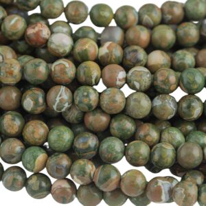 Natural Dark Rhyolite Rain Forest Jasper Rhyolite Round Full Strand 6mm, 8mm, 10mm, 12mm, 14mm, 16mm, 18mm, 20mm- Full 15.5 Inch Strand Natural Dark Rhyolite Rain Forest Jasper Rhyolite Round Full Strand 6mm, 8mm, 10mm, 12mm, 14mm, 16mm, 18mm, 20mm- Full 15.5 Inch Strand