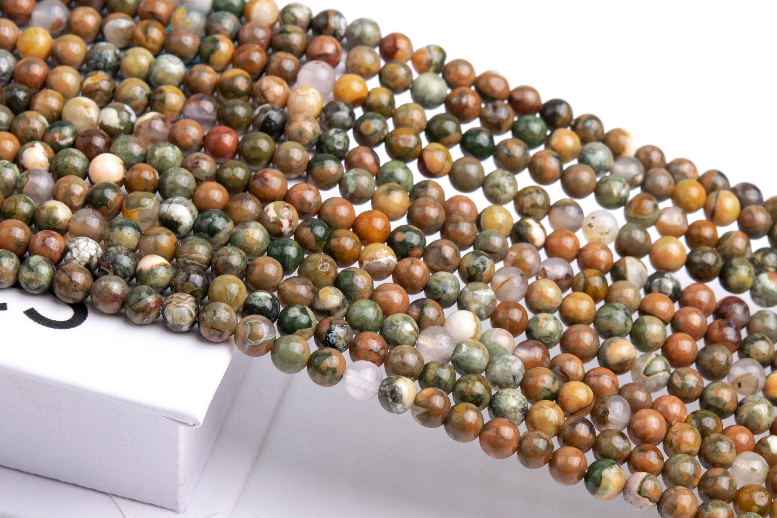 Natural Green Rhyolite Gemstone Grade Aa Round 4mm 6-7mm 8mm 10mm Loose Beads
