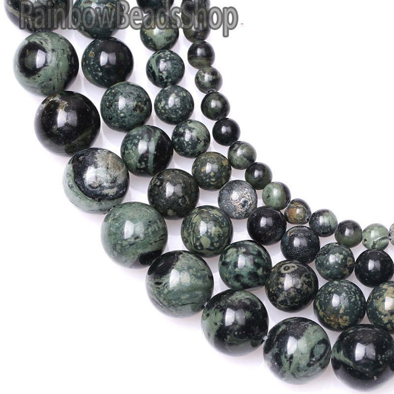 Natural Kambaba Jasper Rhyolite Loose Round Beads, 4mm 6mm 8mm 10mm 12mm Gemstone Jewelry Beading Beads, 15.5'' Strand