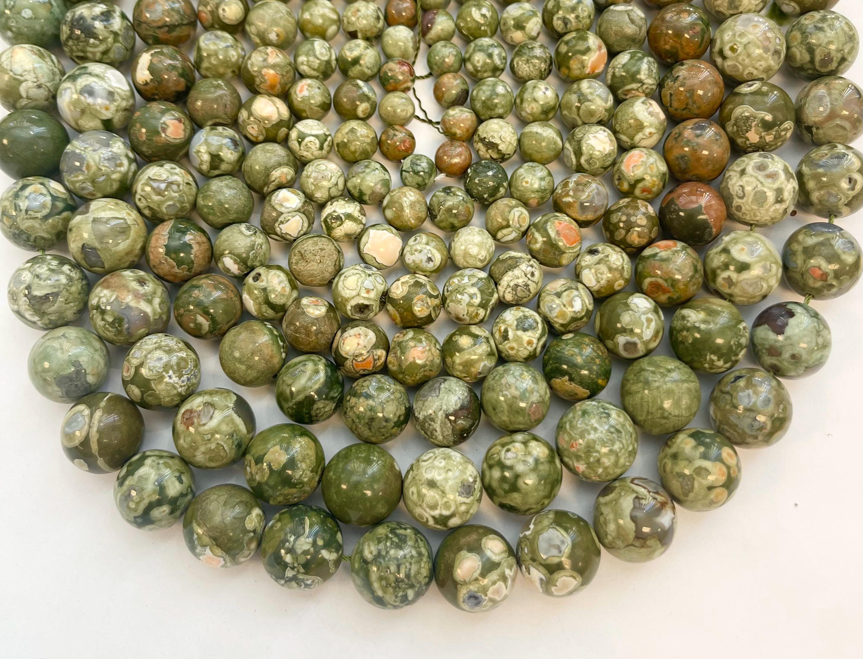 Natural Rhyolite 3mm 4mm 6mm 8mm 10mm 12mm14mm16mm Round Gemstone Beads--15.5 Inch Strand