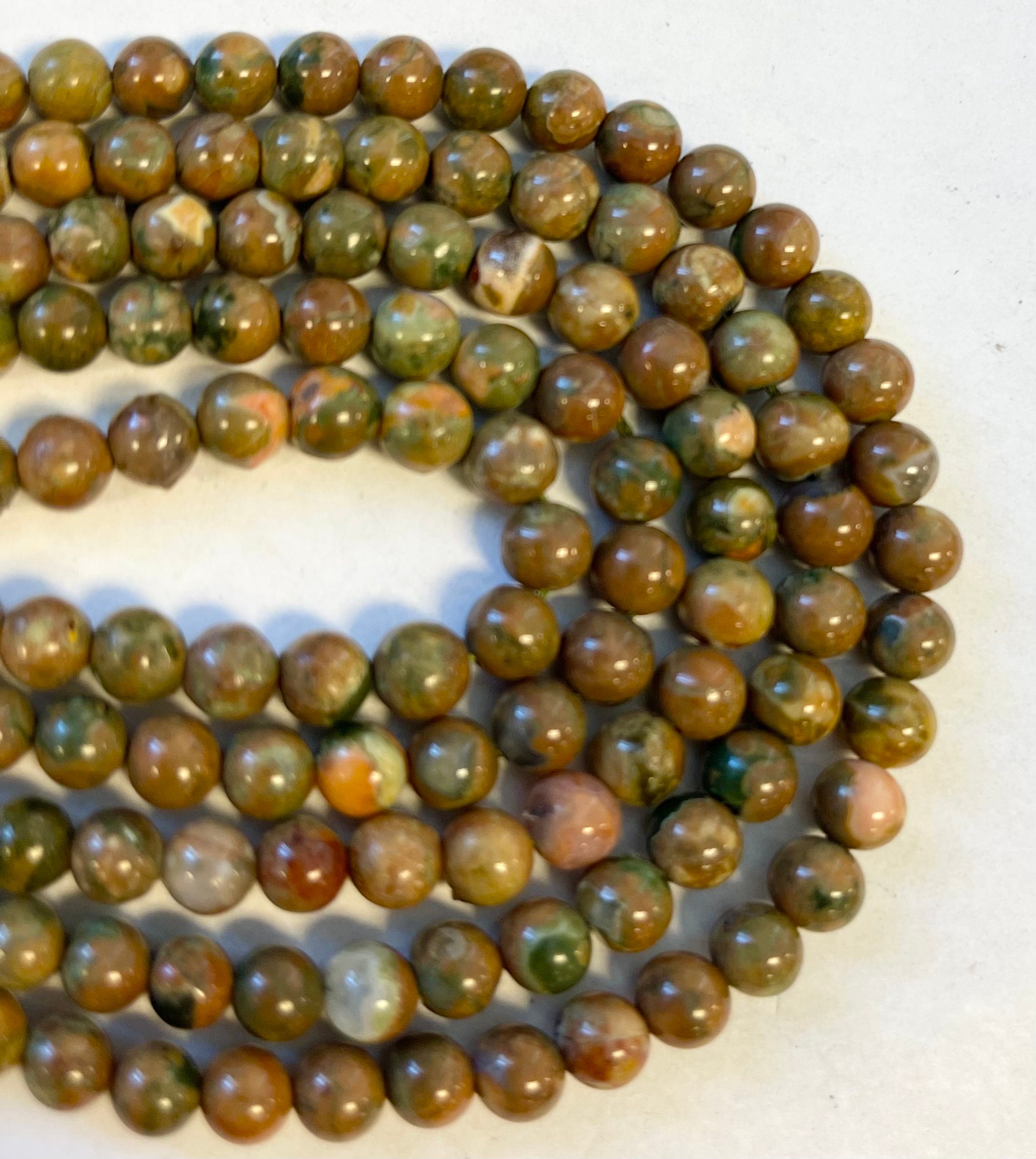 Natural Rhyolite 4mm 6mm 12mm Round Gemstone Beads--15.5 Inch Strand