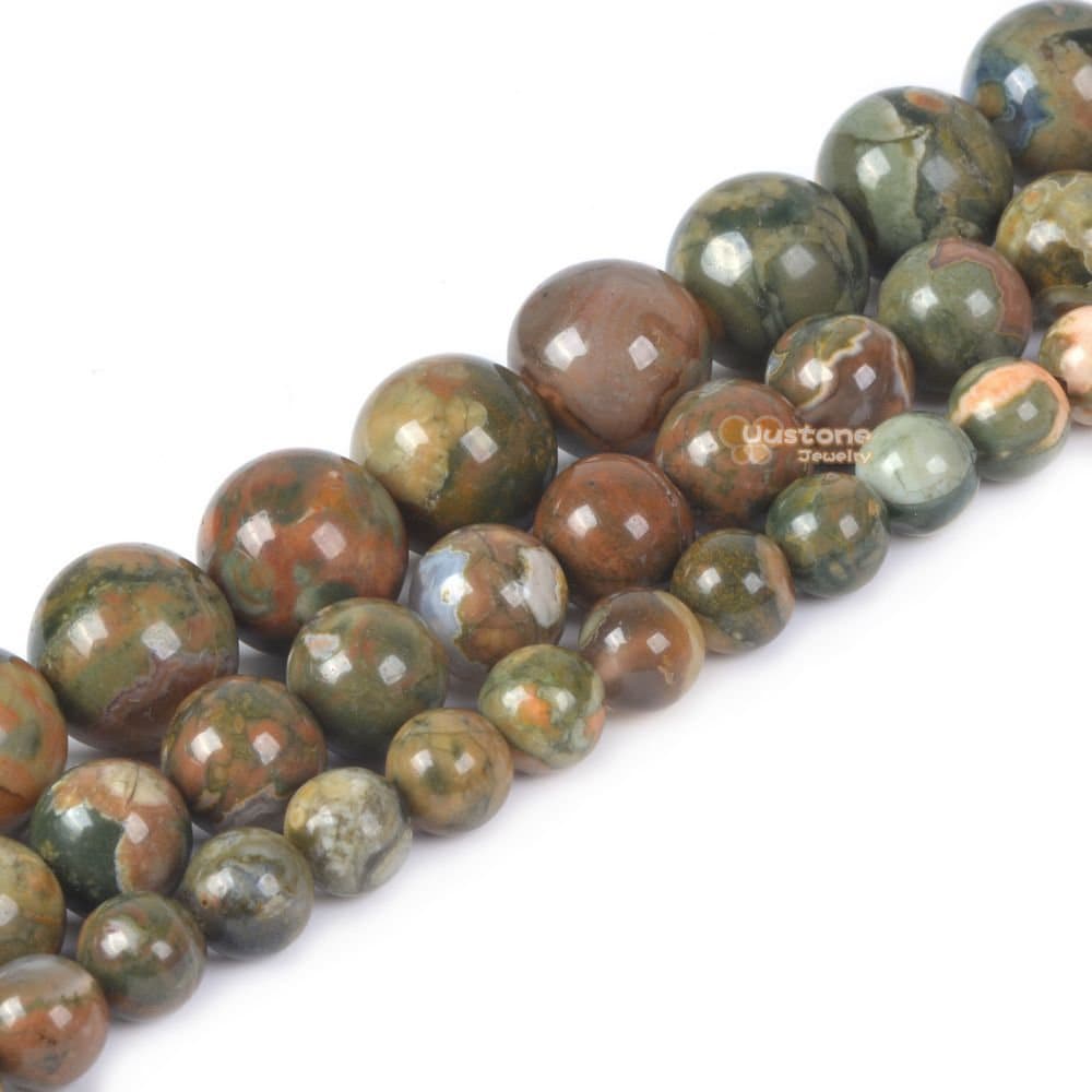 Rhyolite Jasper Round Ball Loose Gemstone Beads 6mm 8mm 10mm Rhyolite Jasper Round Ball Loose Gemstone Beads 6mm 8mm 10mm