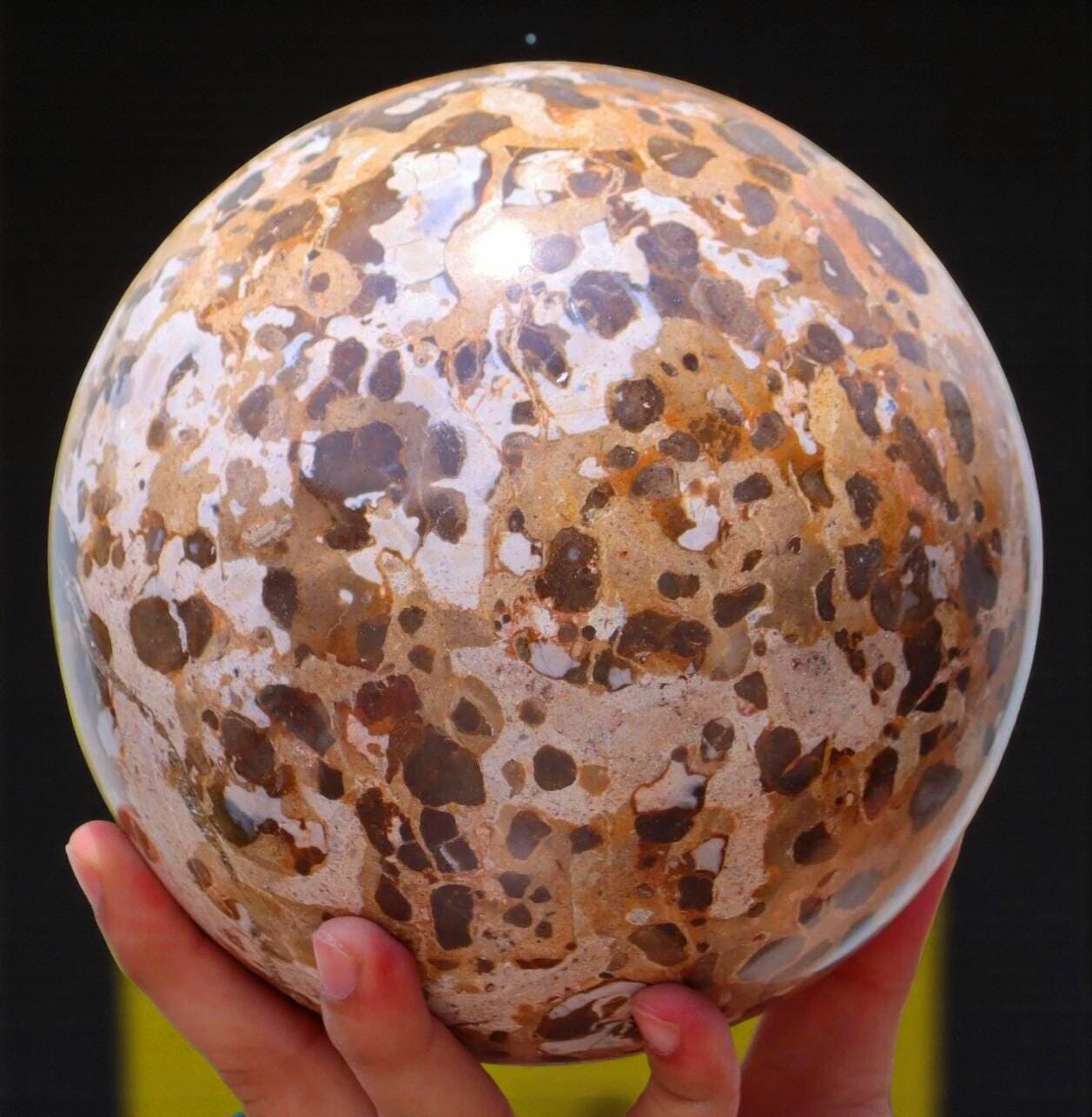 160mm Leopard Skin Jasper Sphere: Rhyolite Crystal Ball