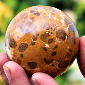 55MM Leopard Skin Jasper Sphere: Rhyolite Crystal Ball 55MM Leopard Skin Jasper Sphere: Rhyolite Crystal Ball