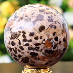 80MM Leopard Skin Jasper Sphere: Rhyolite Crystal Ball 80MM Leopard Skin Jasper Sphere: Rhyolite Crystal Ball