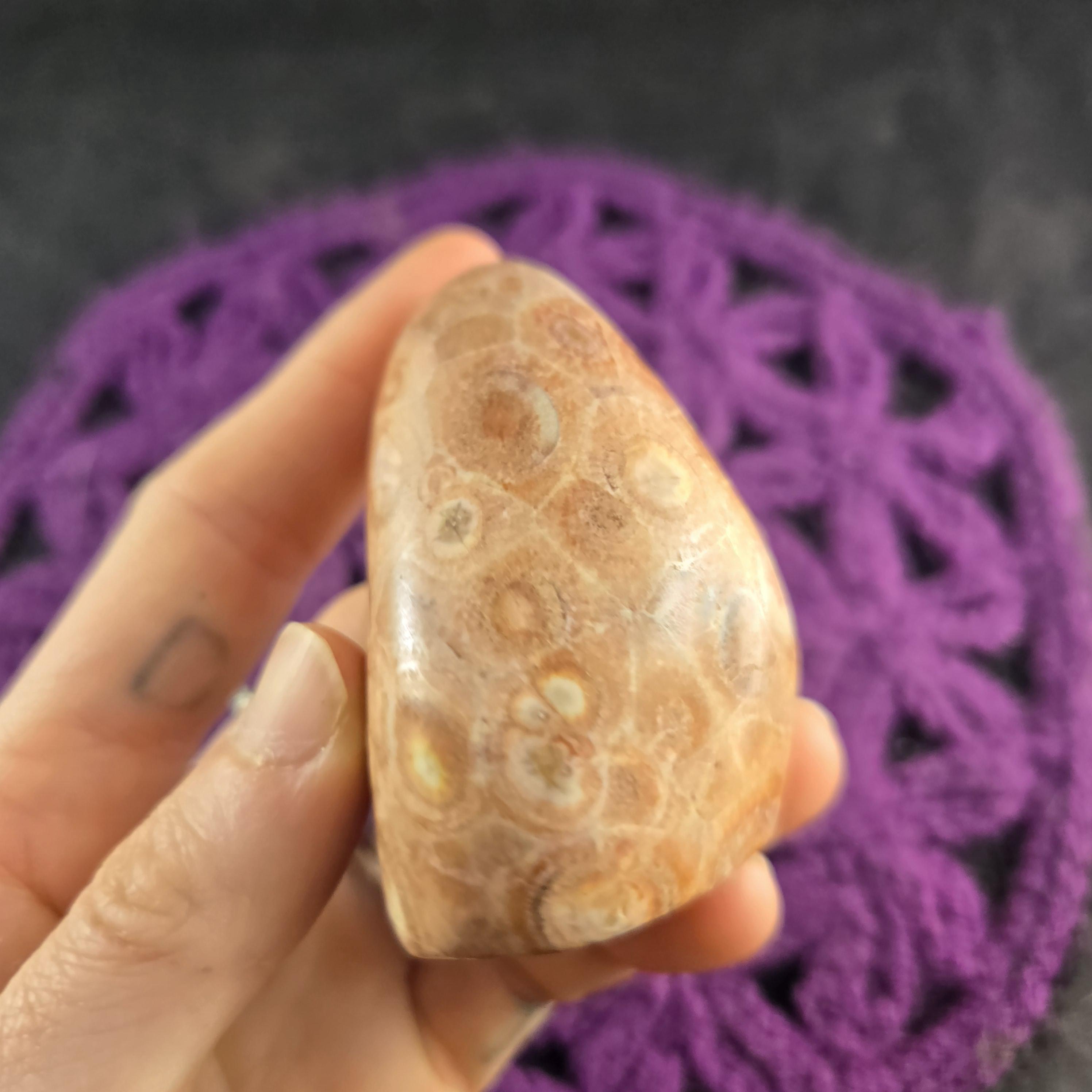 Birds Eye Rhyolite Jasper Polished Freeform Stone Self Standing Crystal Peach Australia
