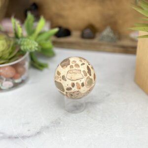 Leopard Skin Rhyolite Sphere - Jasper Sphere - OOAK-  (DOOAK-S3-48)