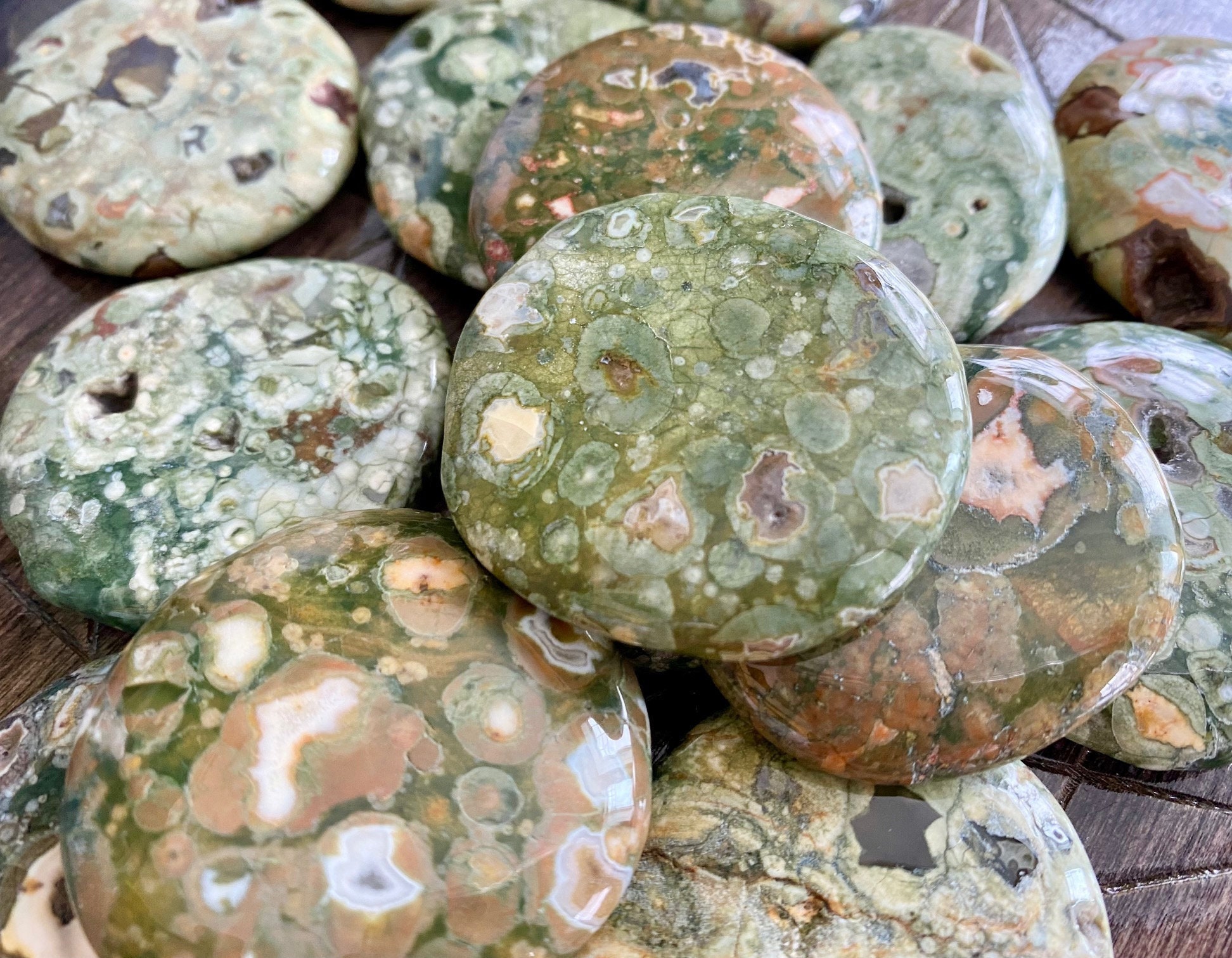 Rain Forest Jasper Rhyolite Palm Stone |worry Gemstone Crystal Natural