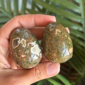 Ryolite Egg, 2”, Rainforest Jasper