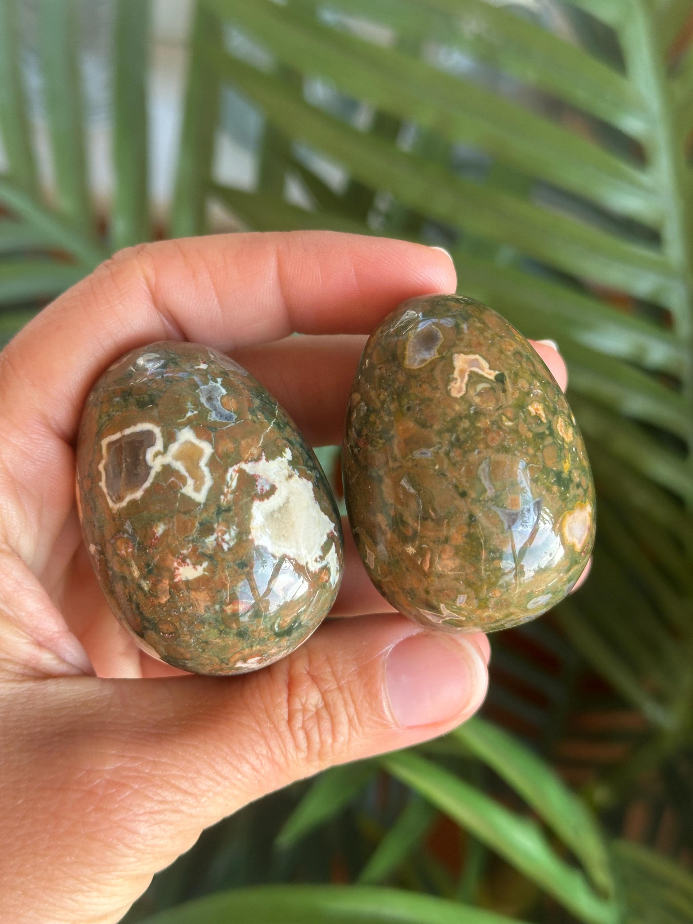 Ryolite Egg, 2”, Rainforest Jasper