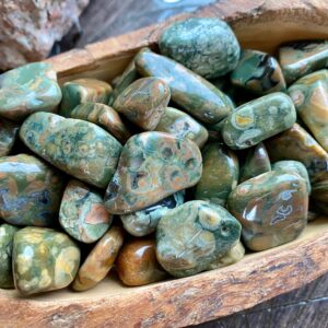 Rain Forest Jasper Rhyolite Tumbled Stone , Worry Gemstone Natural Crystal