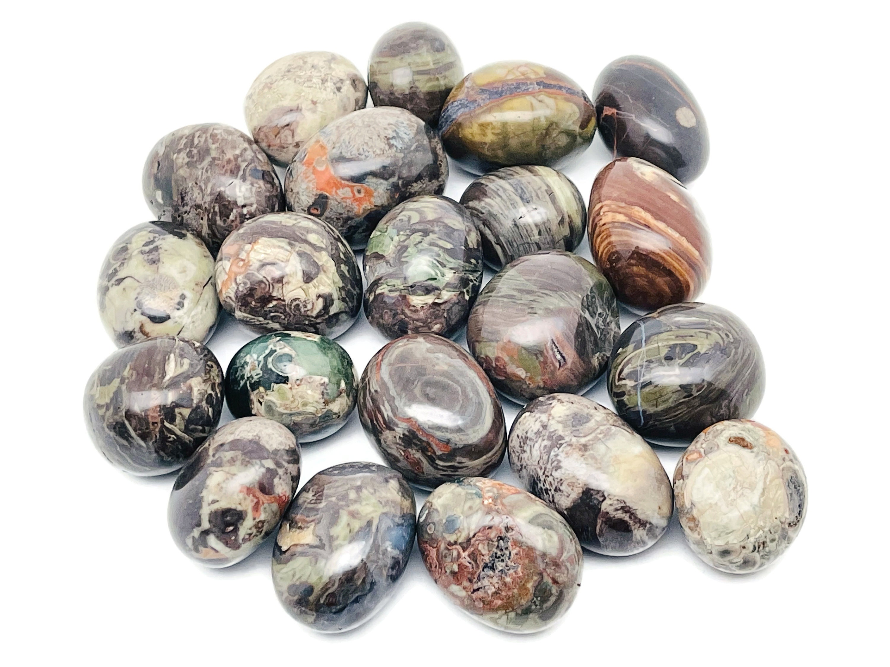 Rhyolite Tumbled Stone - Rainforest Tumbled Stone - Rhyolite Gemstone – Tu1077 Rhyolite Tumbled Stone - Rainforest Tumbled Stone - Rhyolite Gemstone – Tu1077