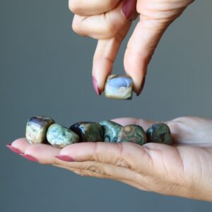 Rhyolite Tumbled Stones Sound Of The Rainforest Green Crystal