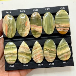 Rare Natural Green Argentina Lemurian Aquatine Green Calcite Cabochon