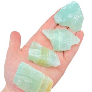 Raw Aqua Calcite Stone - Rough Aqua Calcite Crystal - Aqua Calcite Chunk - Green Blue Calcite - Pistachio Calcite - Aqua Calcite Raw