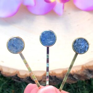 Raw Blue Kyanite Crystal Hair Pin, Boho Bobby Pins Set, Gemstone, Stone, Clip, Barrette, Slide, Wedding Accessories,Piece,Jewelry,Woman,Gift