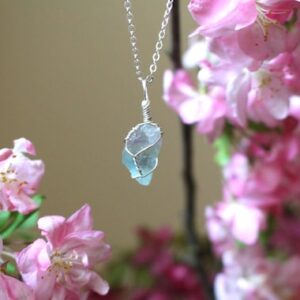 Raw Calcite Crystal Necklace: 14k Gold/Silver Plated, Handmade in Canada