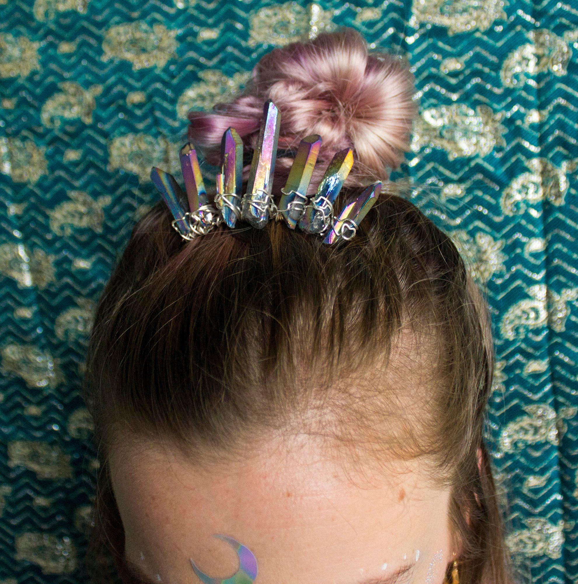 Raw Crystal Crown / Bridal Crystal Crown / Crystal Hair Comb / Rainbow Crown / Bridal Hair Comb / Crystal Hair Jewelry / Quartz Crown Faerie