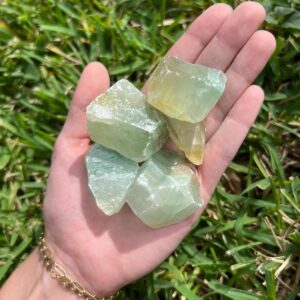 Raw Green Calcite Chunks: Natural Crystal Healing Stone