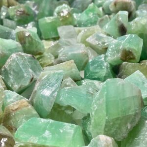 Raw Green Calcite Chunks: Translucent Crystal for Home Decor