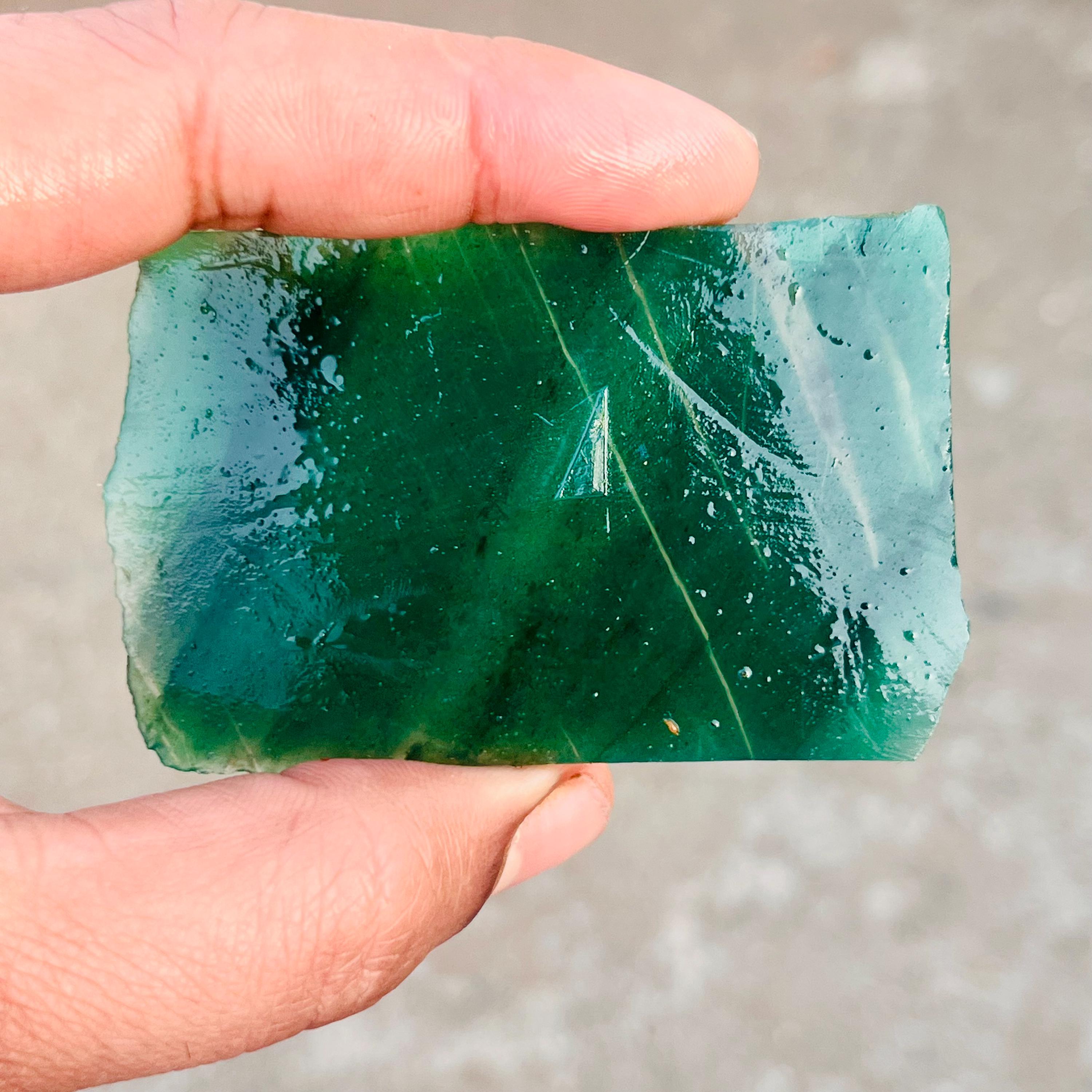 Raw Green Jade Slab – Natural Crystal Specimen For Jewelry Making