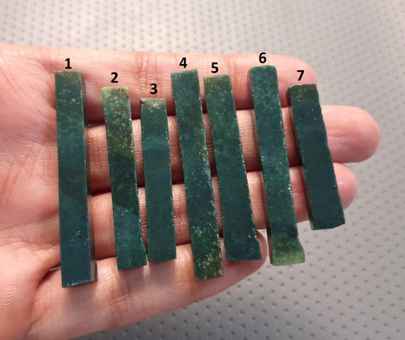 Raw Green Jade Sticks, Unpolished Gemstone Wands Raw Green Jade Sticks, Unpolished Gemstone Wands