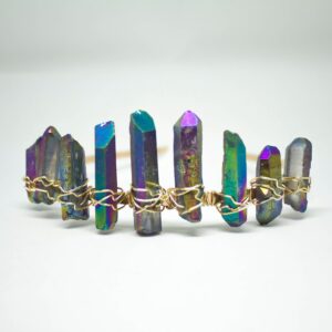 Raw Quartz Crown /Raw Crystal Crown / Rainbow Quartz Crown / Bridal Crystal Crown /Rainbow Fairy Crown / Hologram /Quartz Hair Jewelry / EDM