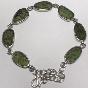 Real moldavite Bracelet Silver Meteorite Bracelets Handmade Space bracelets Custom Alien bracelets personalized Polished moldavite bangle