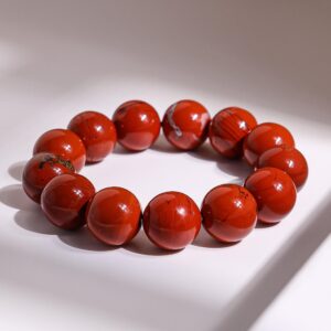 16MM Genuine Natural Red Jasper A Round Big Size Beads Gemstone Bracelet For Man and Woman,Healing Crystal Bracelet