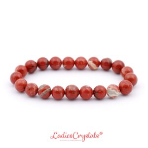 Red Jasper Bracelet, 8mm Beaded Gemstone, Grounding Protection Healing Jewelry, Root Chakra Strength Gift, Stackable Minimalist Dainty