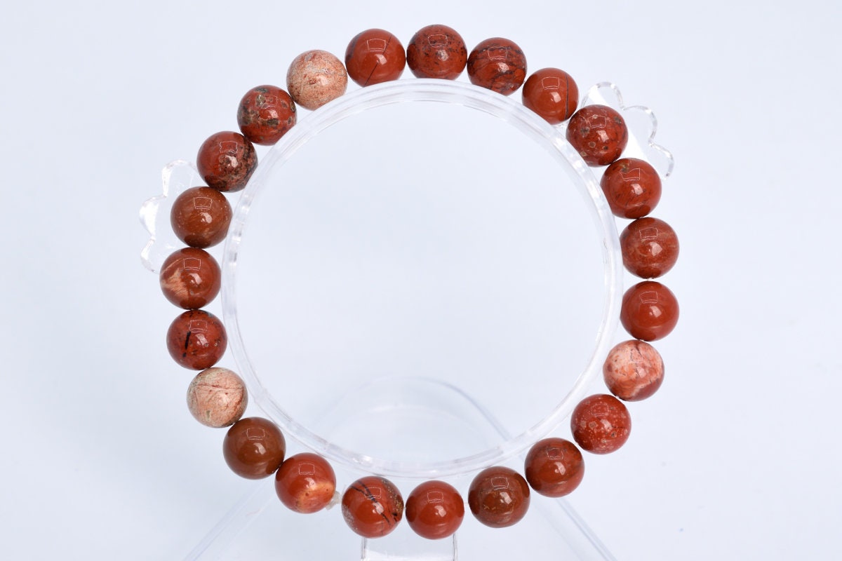 8mm Red Jasper Beads Bracelet Grade A Genuine Natural Round Gemstone 7" Bulk Lot Options (106605h-2013)