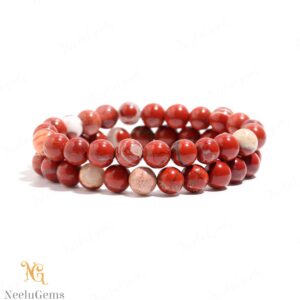 8mm Red Jasper Bracelet, Natural Stone Of Vitality, Root Chakra Grounding Jewelry, Strength & Focus Gift For Him Or Her, Wellness Bracelet