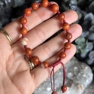 Adjustable Red Jasper Crystal Bracelet