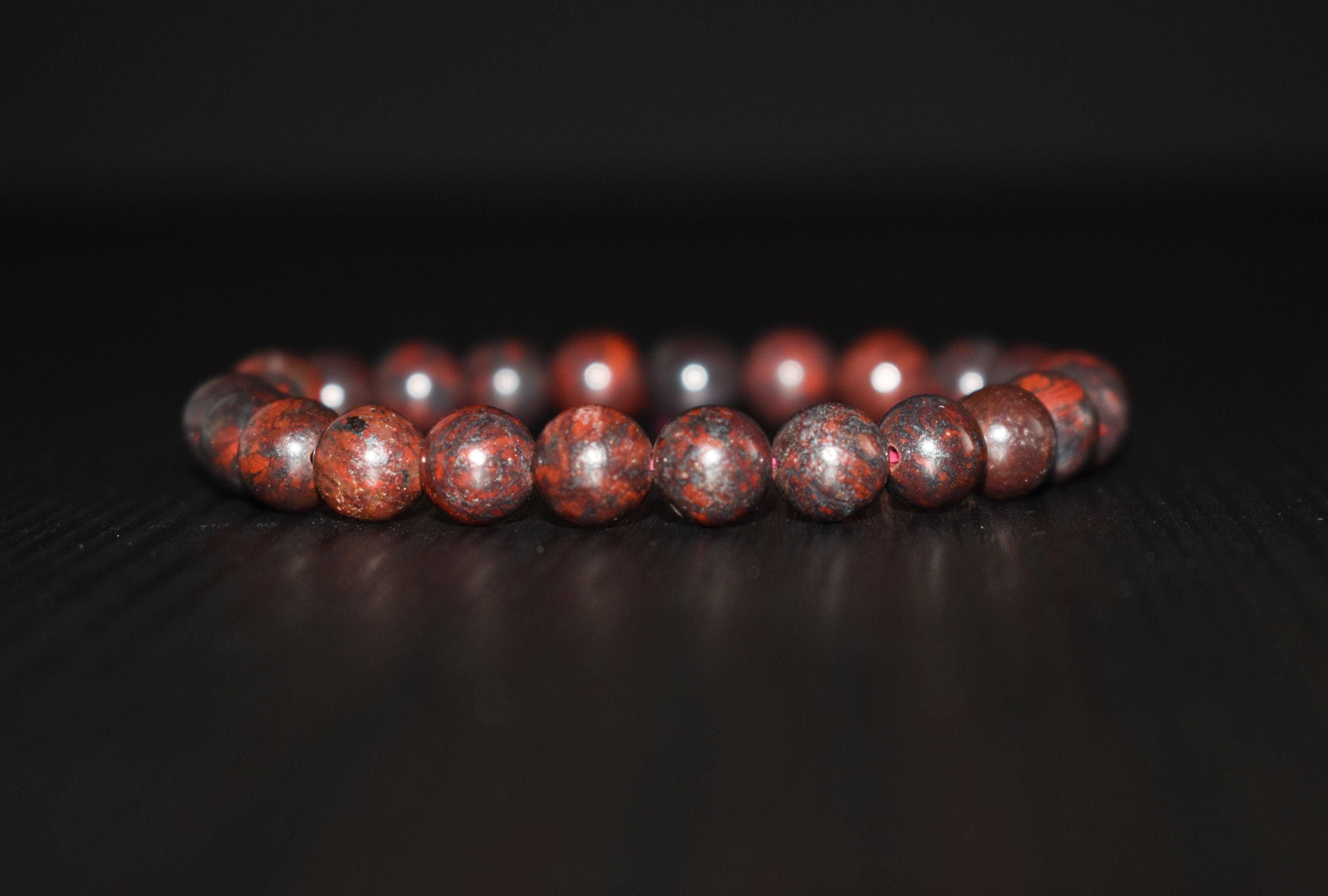 Brecciated Red Jasper Bracelet, 7 Chakra Energy, Yoga Jewelry