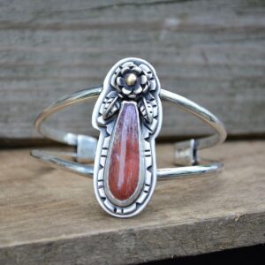 Jasper Cuff, Jasper, Red Jasper Cuff, Jasper Cuff Bracelet, Gemstone Cuff, Gemstone Bracelet, 14k gold, Sterling silver, Statement cuff