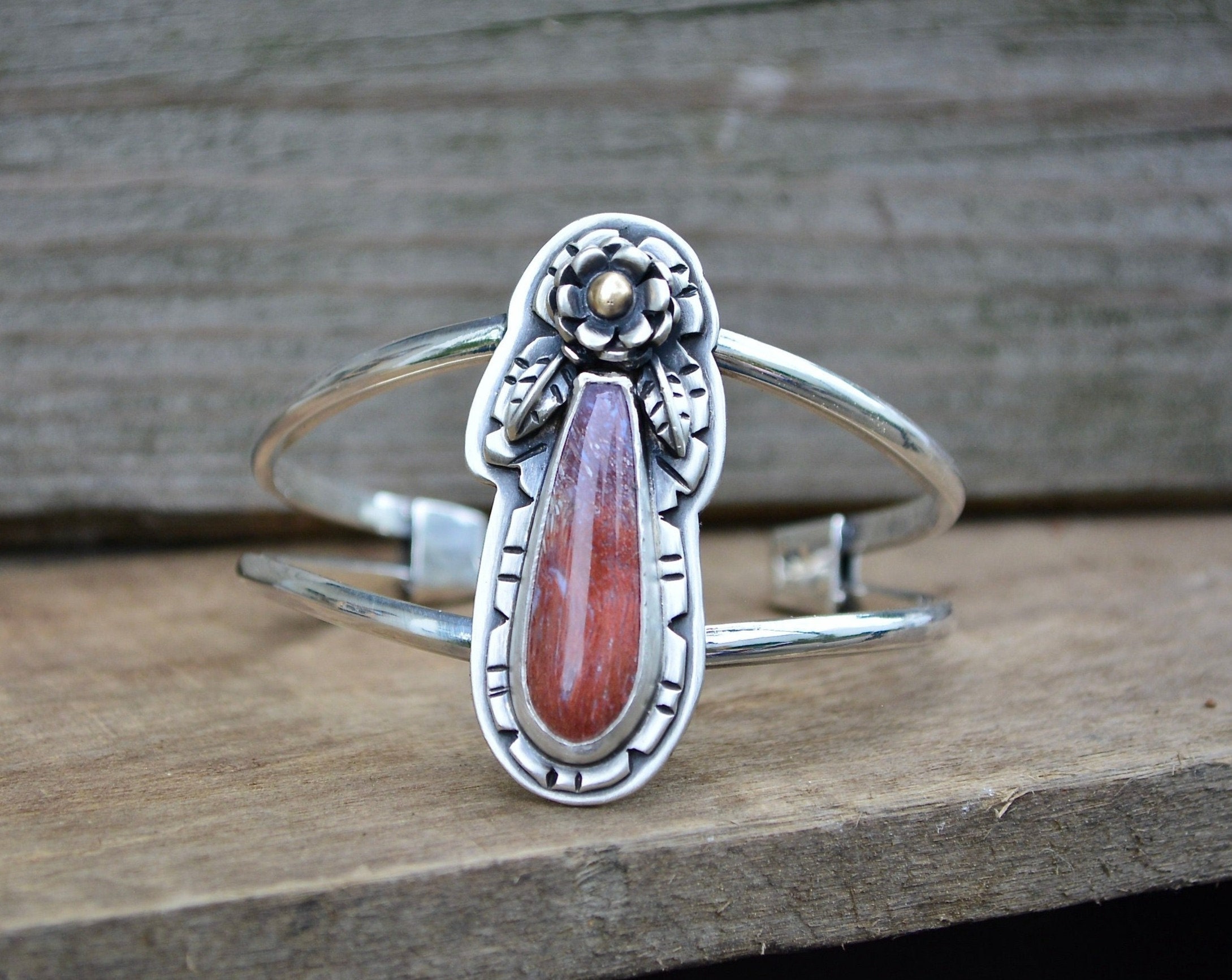 Jasper Cuff, Jasper, Red Jasper Cuff, Jasper Cuff Bracelet, Gemstone Cuff, Gemstone Bracelet, 14k Gold, Sterling Silver, Statement Cuff