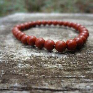 Red Jasper Bracelet. Dainty Natural Rust Red Jasper Bracelet Handmade in Australia by Miss Leroy