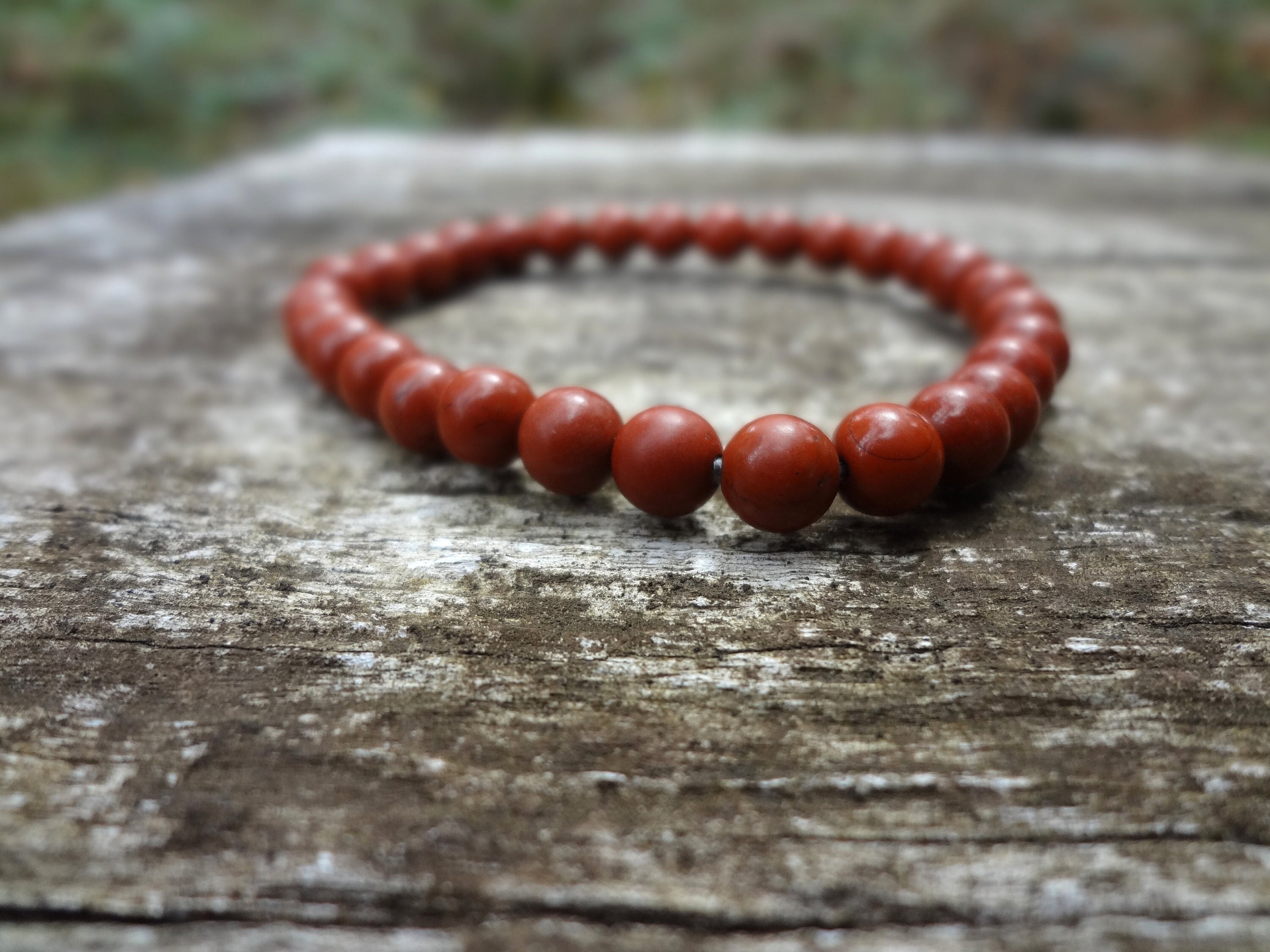 Red Jasper Bracelet. Dainty Natural Rust Red Jasper Bracelet Handmade In Australia By Miss Leroy
