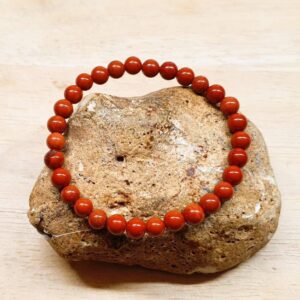 Red jasper bracelet. Elastic stretch stacking bracelets for women. Reiki jewelry uk.