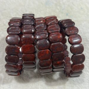 Flower Red Jasper 10x14mm Rectangle Genuine Gemstone Beads With Two-hole Finished Jewelry Bracelet Supply - 1piece